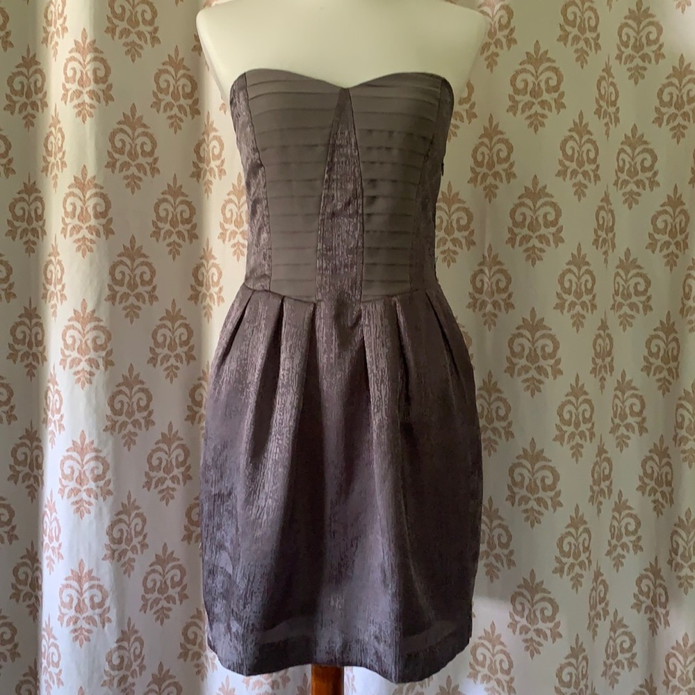 Bcbgeneration Slate Gray Strapless Mini Dress M - image 1